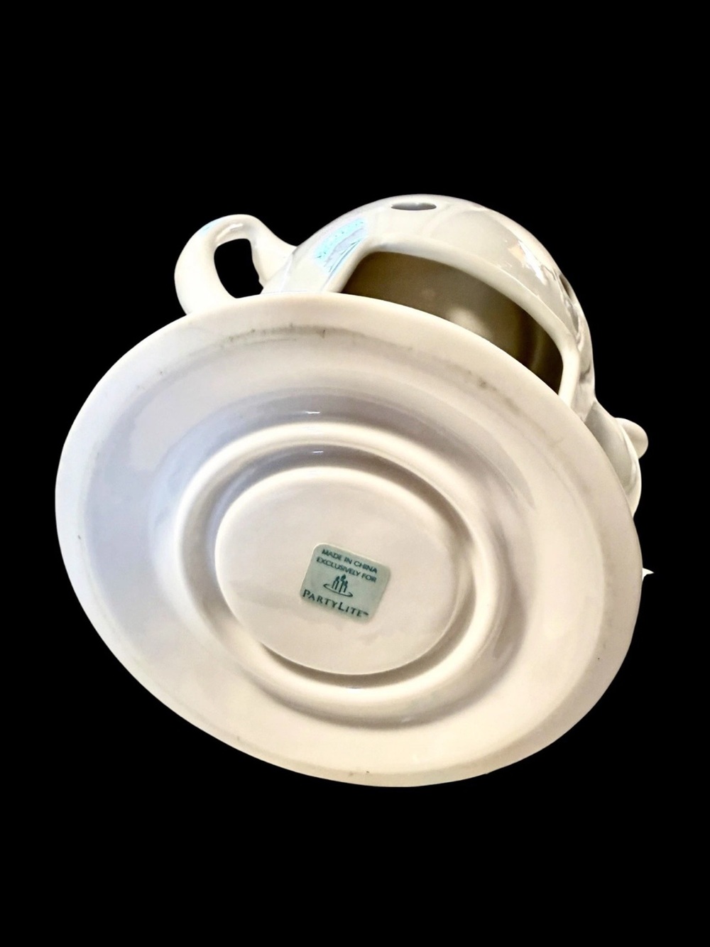 PartyLite Ceramic Wax Tart Warmer Teapot Shape With Lid 8” - Picture 5 of 5